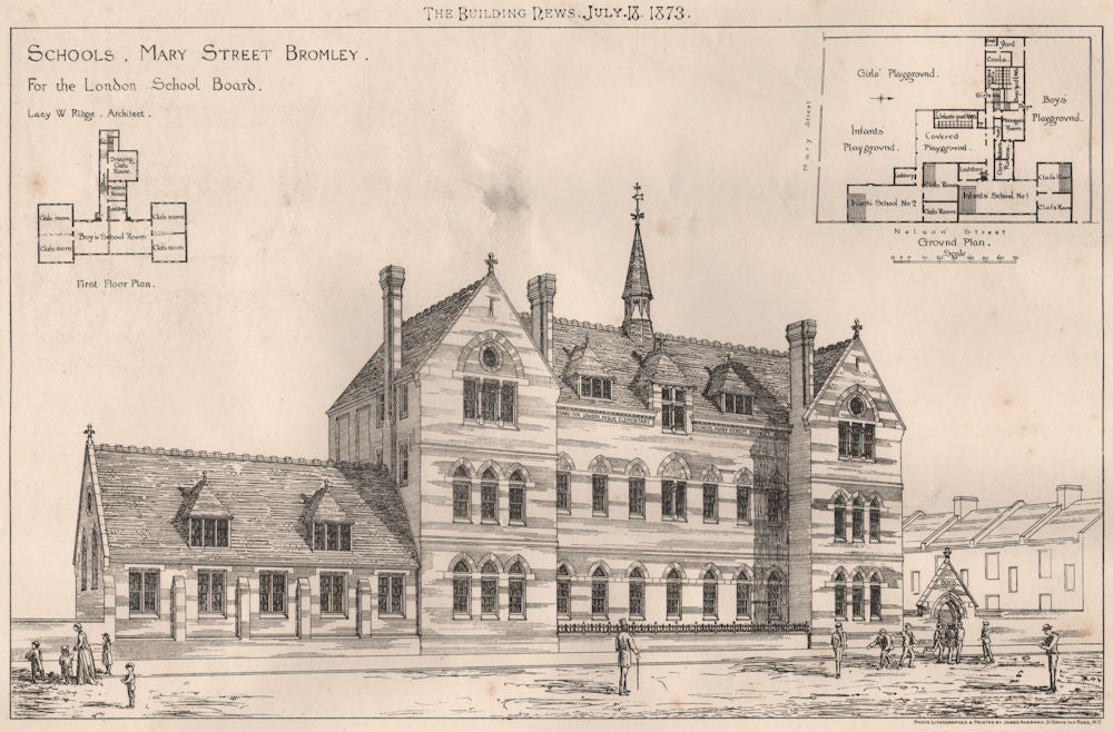 Mary Street schools, Bromley. London School Board; Lacy Ridge Architect 1873